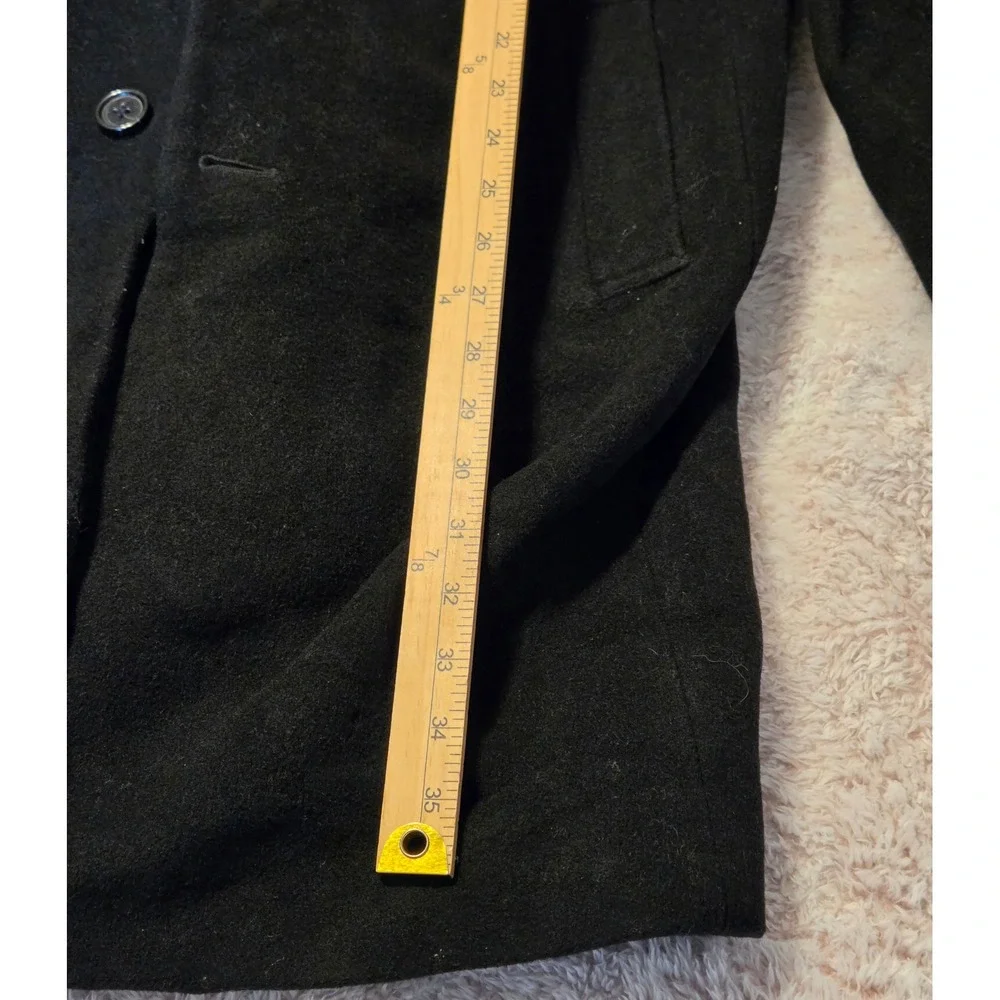 Michael Kors Mid-Length Single Breasted Overcoat Wool Cashmere Mens 40R Black